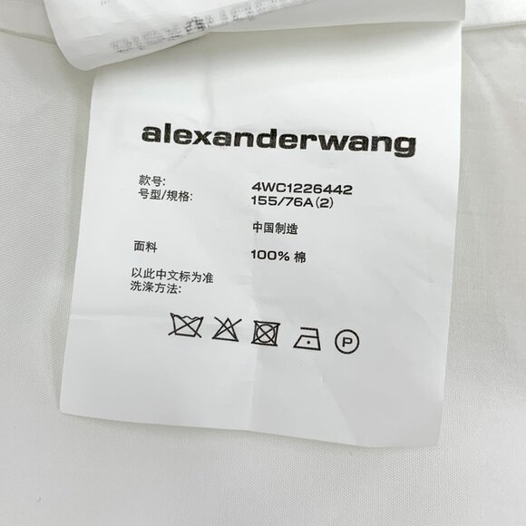 Alexander Wang T White Cotton Off-The-Shoulder Lapel Single-Breasted Long-Sleeve - Picture 3 of 7